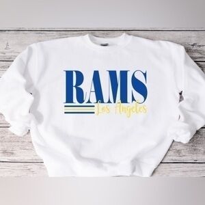 Rams Striped Crewneck - white